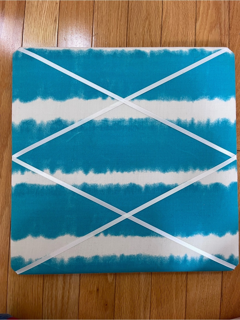 Blue and White Square Photo/Memory Board